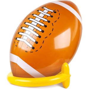 3 otters 40 Inches Giant Jumbo Inflatable Football with Tee Set for Football Party, Gameday, and Football-Themed Party, Sport Party Decorations, Super Fun Football Games for Kids and Adults