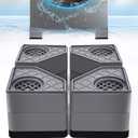 4Pcs Anti Vibration Pads for Washing Machine, Stops Washer Dryer Moving, Prevents Noise, Vibration Transfer, Antivibration Stabilizer Support Feet (Increase3.14in)