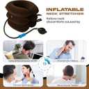 Neck Stretcher for Instant Neck Pain Relief - Neck Support Brace Adjustable & Inflatable Cervical Neck Traction Device - Neck Decompression Devices for Home Use (Brown)