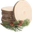 Defined Deco 8pcs 9-10 inch Large Unfinished Wooden Slices for Table Centerpieces, Unfinished Round Natural Wood Slabs for DIY Crafts, Rustic Wood Circles for Wedding, Party, Christmas, Home Decor