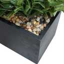 Winlyn 14" Artificial Boxwood Plant Greenery Arrangement Faux Boxwood in Black Rectangular Wooden Planter Potted Herb Plant for Farmhouse Home Decor Wedding Windowsill Mantel Shelf Table Centerpiece