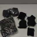 JIAKAI 50pcs Velvet Double Drawstring Cloth Bag.Jewelry Drawstring Pouches for Small Jewelry Bracelet/Headphones Bag/Beads/Spice/Gift Bags(Black)