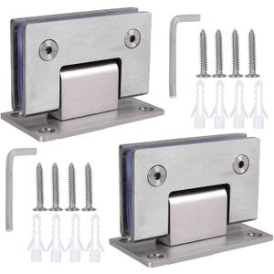 2PACK 90 Degree Shower Door Hinges, Heavy Duty Frameless Glass Door Hinges Stainless Steel Bathroom Gate Clamp for 8-12 mm Toughened Glass, Rust & Corrosion Resistance