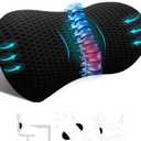 Lumbar Support Pillow Ergonomic Memory Foam Lumbar Pillow, Relieve Back Pain, CMFY Breathable & Detachable & Washable, Neo Cushion Lower Back Pillow for Office Chairs, Car Seats (Black)