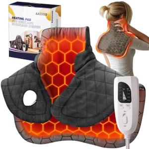 Graphene-Infused Electric Heating Pad,Weighted Heating Pads for Neck and Shoulders and Back,FSA Eligible Items Only List,Heat Pad with 4 Auto-Off Timers,23"x19",ETL Certified,Gray (Dark Grey)