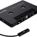 arsvita Bluetooth 5.0 Cassette to Aux Adapter for Car, Tape Audio Adapter, Hands-Free Call, Charcoal Black