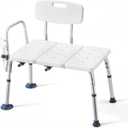 VEVOR Tub Transfer Bench for Bathtub, 400 lbs Weight Capacity Heavy Duty Shower Chair with Arm and Backrest, Height Adjustable Bathroom Shower Bench Bath Seat for Adults, Seniors, Elderly and Disabled
