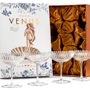 Venus Seashell Coupe Cocktail Glasses | Set of 4 | 8 oz Crystal Ribbed Champagne Saucers for Drinking P-Star and Espresso Martini, Margarita, Daiquiri, Cosmopolitan, Gimlet | Elegant Gift Glassware