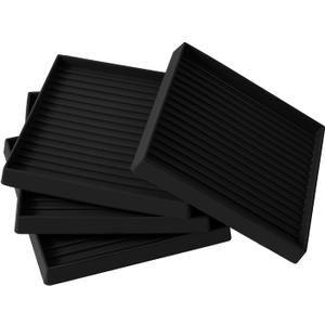 5x5 Square Rubber Furniture Caster Cups, Anti-Sliding Furniture Pads Bed Stopper Floor Protectors with Grip - Protect Any Flooring