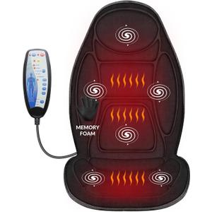 Snailax Back Massager with Heat, Memory Foam Chair Massage Pad, 5 Massage Modes & 2 Heat Settings, Seat Massager for Office Chair,Home Use