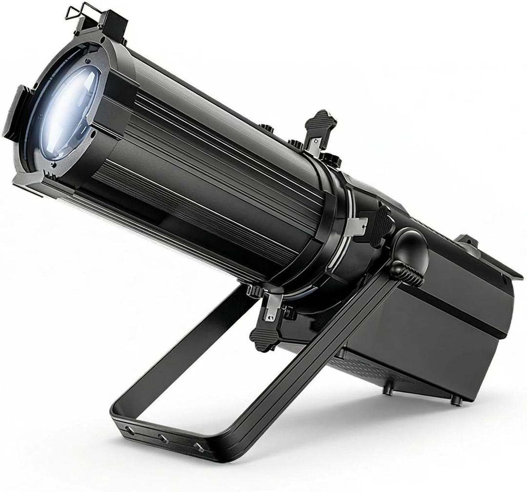 SHEHDS LEKO Profile Stage Spotlights LED Zoom 350W Cool White+Warm White, Zoom Range of 19°–46°, 3,000 to 14,000K Par Ellipsoidal Lights Manual Focus Four-Leaf Manual Cut Light Barrier DMX512