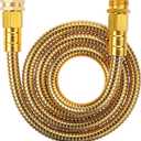 UNCO- Stainless Steel Metal Hose, 5 Feet - Gold, No Kink, Short Garden Hose