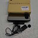 Projection Digital Alarm Clock for Bedrooms,Alarm Clock Radio on Ceiling, USB Charger Port, Temperature & Humidity Display, 7.3 Large Mirror LED Display,12/24H,Snooze,Dual Loud Clock- 4 Dimmer (Black-blue)