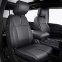 DrCarNow for Ford F150 Front Seat Covers 2015-2022 2023 2024 2025,Only Fit F150 1st Row Bucket Seat(XL,XLT),Black Waterproof Leather Seat Cover Accessories(Only Front Seat (SuperCab & SuperCrew/CrewCab)