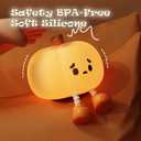 TriPro Cute Pumpkin Silicone Rechargeable Night Light for Nursery Kids Room Decor, Baby Bedside Lamp