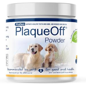 ProDen PlaqueOff Powder for Pets - Cat & Dog Breath Freshener - Plaque & Tartar Remover for Pet Oral Care - 180g