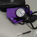 Manual Blood Pressure Cuff with Carrying Bag, Aneroid Sphygmomanometer for Home Use & Medical BP Monitoring, Universal Adult Size, Small Screwdriver Includes, Purple