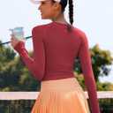 RUNNING GIRL Long Sleeve Workout Tops for Women Soft Crew Neck Basic Tight Cropped Top Casual Seamless Shirt (X-Large)