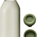 Jartastix Silicone Replacement Caps | 48mm Diameter Bottle Lids That Fit Perfectly Stanpac & Libbey Milk Glass Bottles | Reusable, Long-Lasting and Easy to Clean Bottle Caps (Green, 2 Pack)