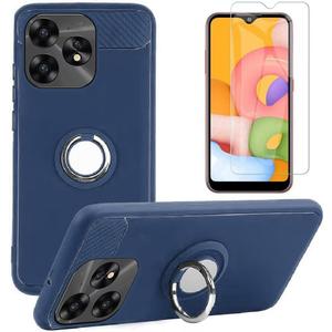 Algasan NUU A25 Phone Case and Screen Protector Tempered Glass, [Magnetic Car Mount] TPU Cover Case and Screen Protector for NUU A25 (Blue)