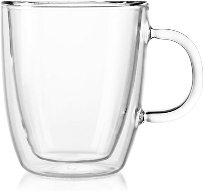 Bodum 10oz Bistro Double Wall Insulated Mug, High-Heat Borosilicate Glass, Clear