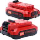 Compatible with Craftsman 20V Battery, CMCB203 3.0Ah 20-Volt Lithium Replacement Battery Compatible with Craftsman V20 Series Cordless Outdoor Tools CMCB202 CMCB201 (2-Pack)