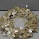 24" Yellow & Cream Fake (Not Real-Looking) Winter Fall Wreaths for Front Door – Boho Year Round Farmhouse Porch Door Decor – Beige Eucalyptus Lunaria Annua Welcome Door Wreath