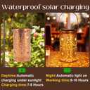 DIBIEECN Mothers Day Gifts for Mom, Birthday Gifts Grandma Ladies Solar Lanterns Outdoor Hanging Hollowed-Out Metal Waterproof LED Garden Decor Outside for Patio Yard Porch, Sunflower, 2 Pack