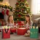 STYPOP 16 Pack 10" Christmas Gift Bags Medium Size with Tissue Paper, Reusable Non-Woven Christmas Tote Bags with Handles, Perfect for Holiday Gift Wrap/Party Favor Supplies, 10.2"  8.3"  4"