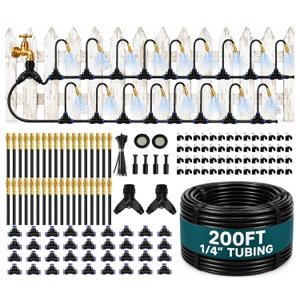 Drip Irrigation System 200FT 1/4", 36 Adjustable Copper Nozzles
36 adjustable copper nozzles with 360° bendable rods for drip & spray watering in raised beds, gardens & lawns