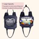 BabbleRoo Diaper Bag Backpack - Baby Essentials Travel Tote - Multi Function Water Resistant Diaper Bag, Travel Essentials Baby Bag with Changing Pad, Stroller Straps & Pacifier Case - Navy Blue