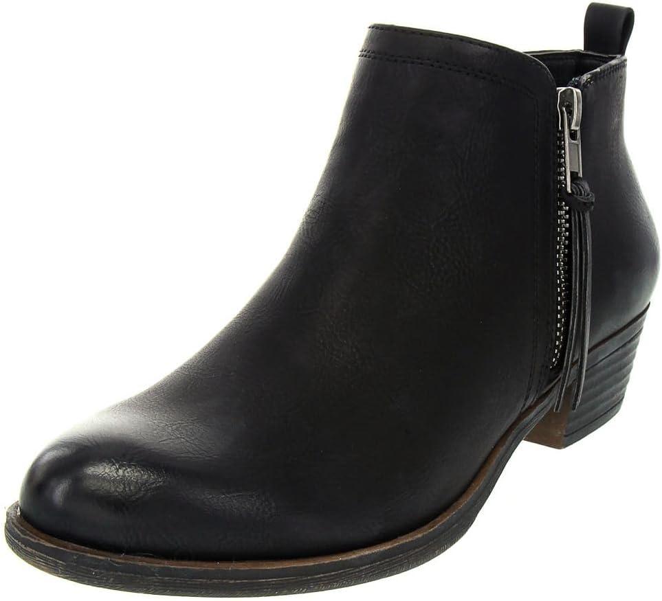 LONDON FOG Women's Tina Ankle Bootie Black Wide 8