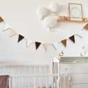 Giegxin Easter Nursery Felt Pennant Banner Flags Wooden Beads Felt Banner 13 Flags 40 Wood Beads Garland Triangle Bunting Boho for Bedroom Playroom Birthday Wedding Spring Holidays Party Decor 8.44 ft