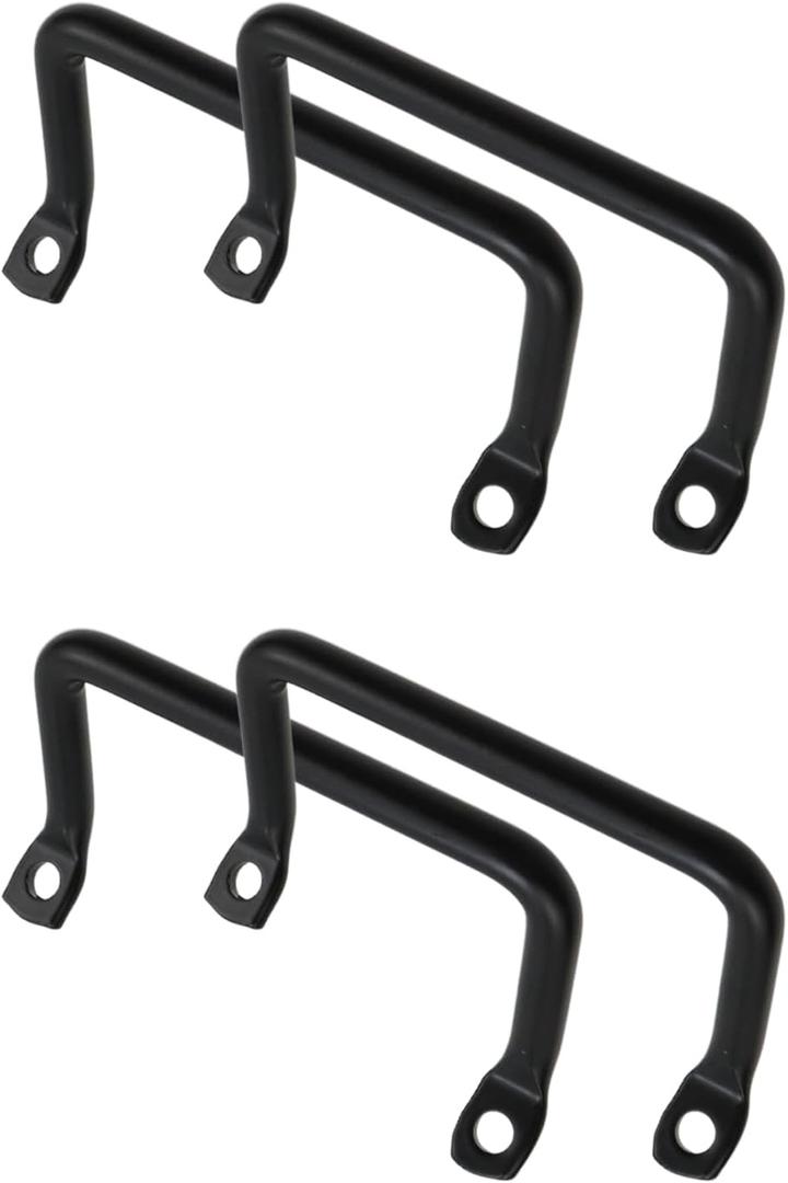 HEVSTIL 4 Pcs Cutting Board Cabinet Hardware Handle Pull-Black, Matte Black Cabinet Hardware Furniture Pulls, Metal Serving Tray Handles, Fruit Trays, Drawer Pulls Sliding Door Pulls,3.54 Inches