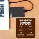 GAZELLE High-Speed 1TB Ultra Slim Portable External Hard Drive - 2-in-1 Type C & USB 3.0, Compatible with PC, Mac, Laptop, PS4, Xbox, iPad, Tablet, Mobile (Black) 