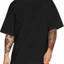 Verdusa Men's Oversized Shirts Short Sleeve Loose Fit Casual Solid Basic Tee Tops (Black, XL)