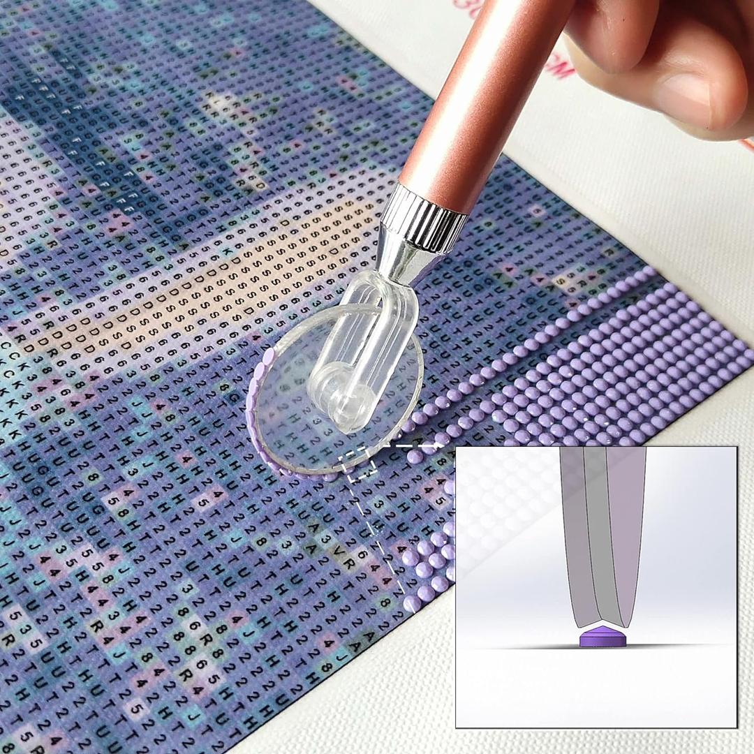 Diamond Painting Wheel Tools with Groove,New Type of Gem Art Pen,Accessories That can Make Jewel Art Faster and neater,Both Square and Round Drills are Suitable,Dimond Art Supplies Kits.  (Gold)