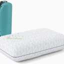 Vaverto Small Memory Foam Bed Pillow for Camping - Compressible Medium Firm, Breathable Cover, Machine Washable, Ideal Backpacking (Original White)