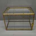 Okllen Glass Card Box with Slot, Large Gold Clear Card Box for Wedding Receptions, Decorative Storage Box with Lock for Baby Shower, Birthday Party, Bridal Shower