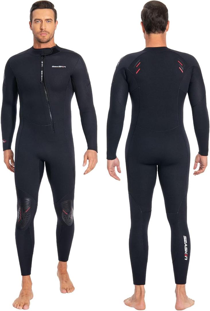 Seaskin 5mm Wetsuits for Men Front Zip Full Wetsuit (XX-Large, Black)