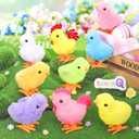 SevenQ Wind Up Toys for Kids Easter Basket Stuffers, 9Pcs Jumping Plush Chicks Small Fidget Toys for Easter Egg Hunt Treasure Box Classroom Prizes Party Favors Goodie Bags Fillers Gifts