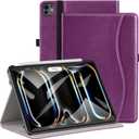 ZtotopCases for iPad Pro 11 Inch Case (M5) 2025/ (M4) 2024 - PU Leather Smart Cover, with Auto Wake/Sleep, Multiple View Angles, Hand Strap & Pocket - Purple