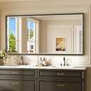 Keonjinn 72" x 36" Black Framed Bathroom Mirrors for Over Sink, Aluminum