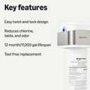 Amazon Basics Under Sink Water Filter System, NSF/ANSI 42 & 372 Certified, Easy Twist-and-Lock Design, 11,000 Gallons, 1 Year Service Life, White