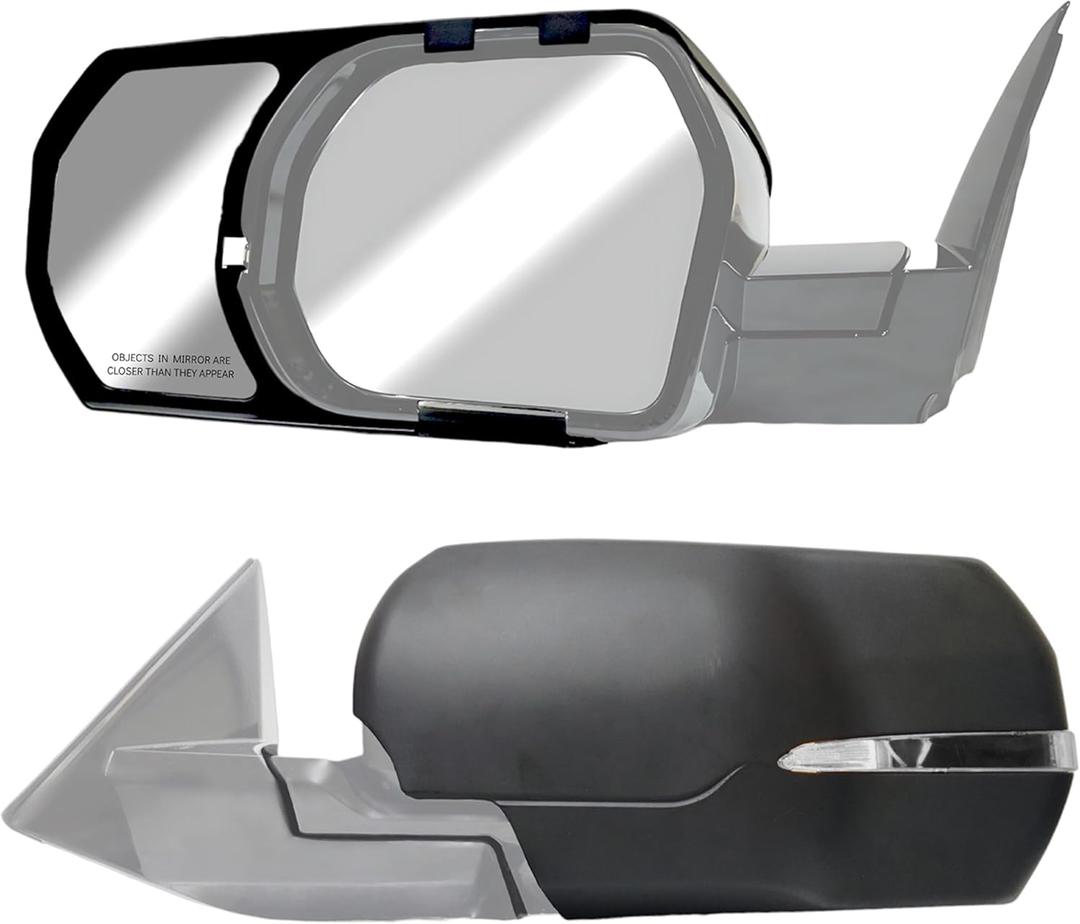 K SOURCE Snap & Zap 81310 Custom Fit Towing Mirror for 2022 up Tundra, 2023 up Sequoia, Patented