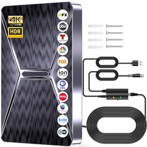 2026 Upgraded Indoor TV Antenna, 3600+ Miles Range HD Digital Antenna for Smart TV, Strongest with Amplified Signal Booster Supports 4K 8K 1080p All TVs- 38FT Coaxial Cable for Local Channels