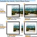 Wood 16x16 Picture Frame with 12x12 Mat Black, Display 12x12 with Mat or 16x16 without Mat, Wood 16 by 16 Photo Frame, 16 x 16 Frame for Wall Hanging Display, Black
