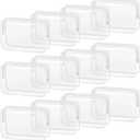 TISRATOK 12 PCS Clear Makeup Bag for Women with Zipper, TSA Approved Toiletry Pouch, Cosmetic Bag Bulk for Travel Organizer Essentials - White,Large