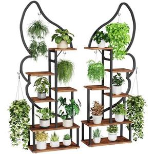 Amazon.com: 6 Tier Plant Stand Indoor Cat Shaped, Tall Metal Plant Stand with 6 Plant Hooks & 12 Boards, Large Ladder Plant Shelf with Adjustable Feet for Living Room, Balcony, Garden, Art Studio (2 Pack) : Patio, Lawn & Garden