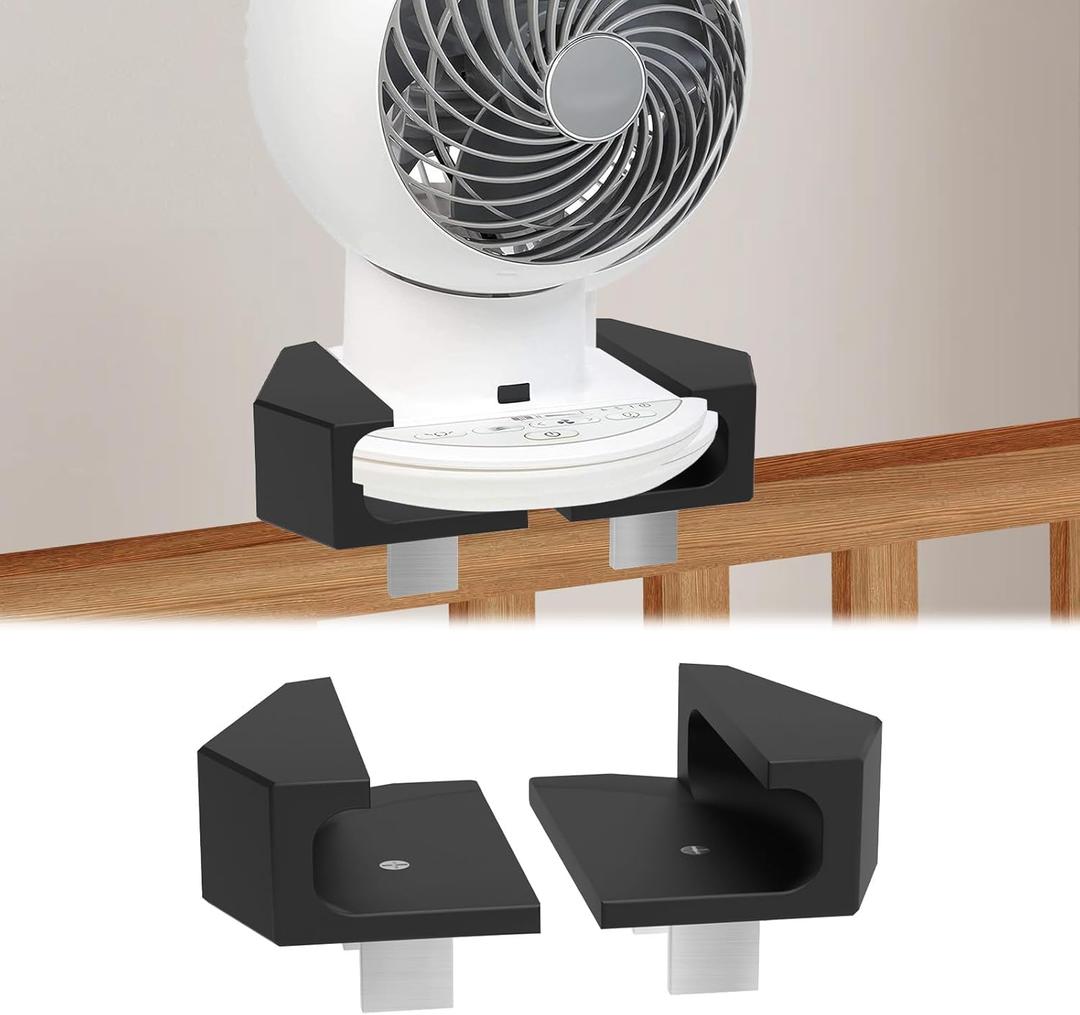 Bunk Bed Holder For Woozoo Desk Fan(8.27" Diameter Models), Bunk Buddy For Woozoo Air Circulator, Clip-On Holder For Desk Fan, Dorm/Bedroom/Office/College Room Fan Accessory(Black)